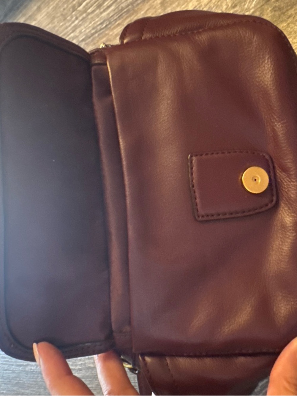 Coach Small Leather Crossbody in Rich Burgundy